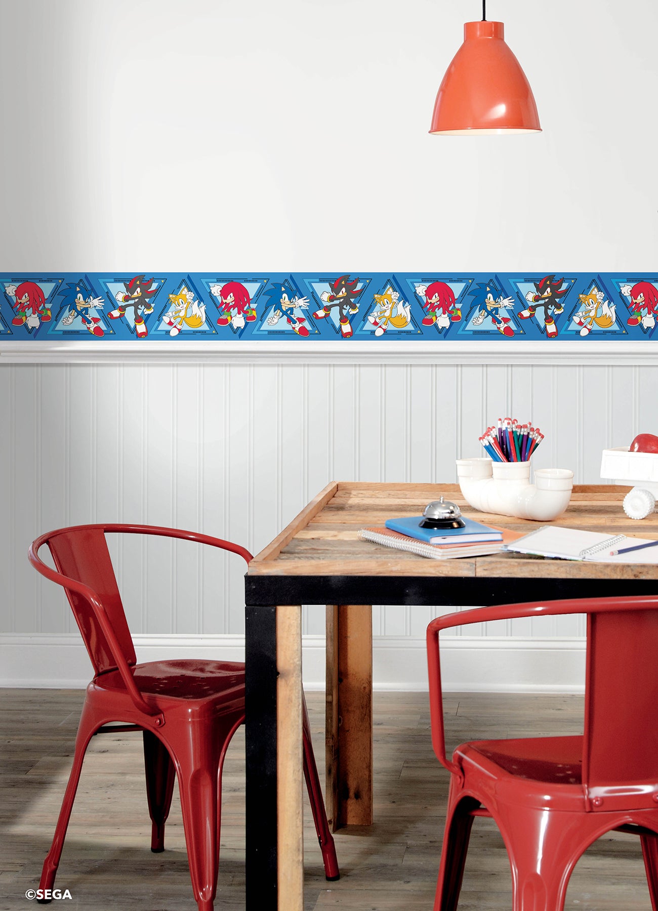Sonic The Hedgehog Team Sonic Borders in a room setting