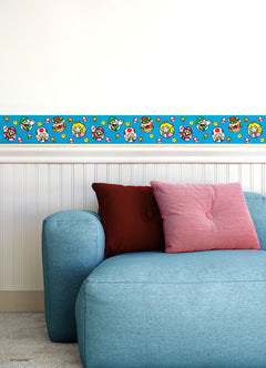 Nintendo Super Mario Characters Borders in a room setting