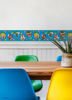 Nintendo Super Mario Characters Borders in a room setting