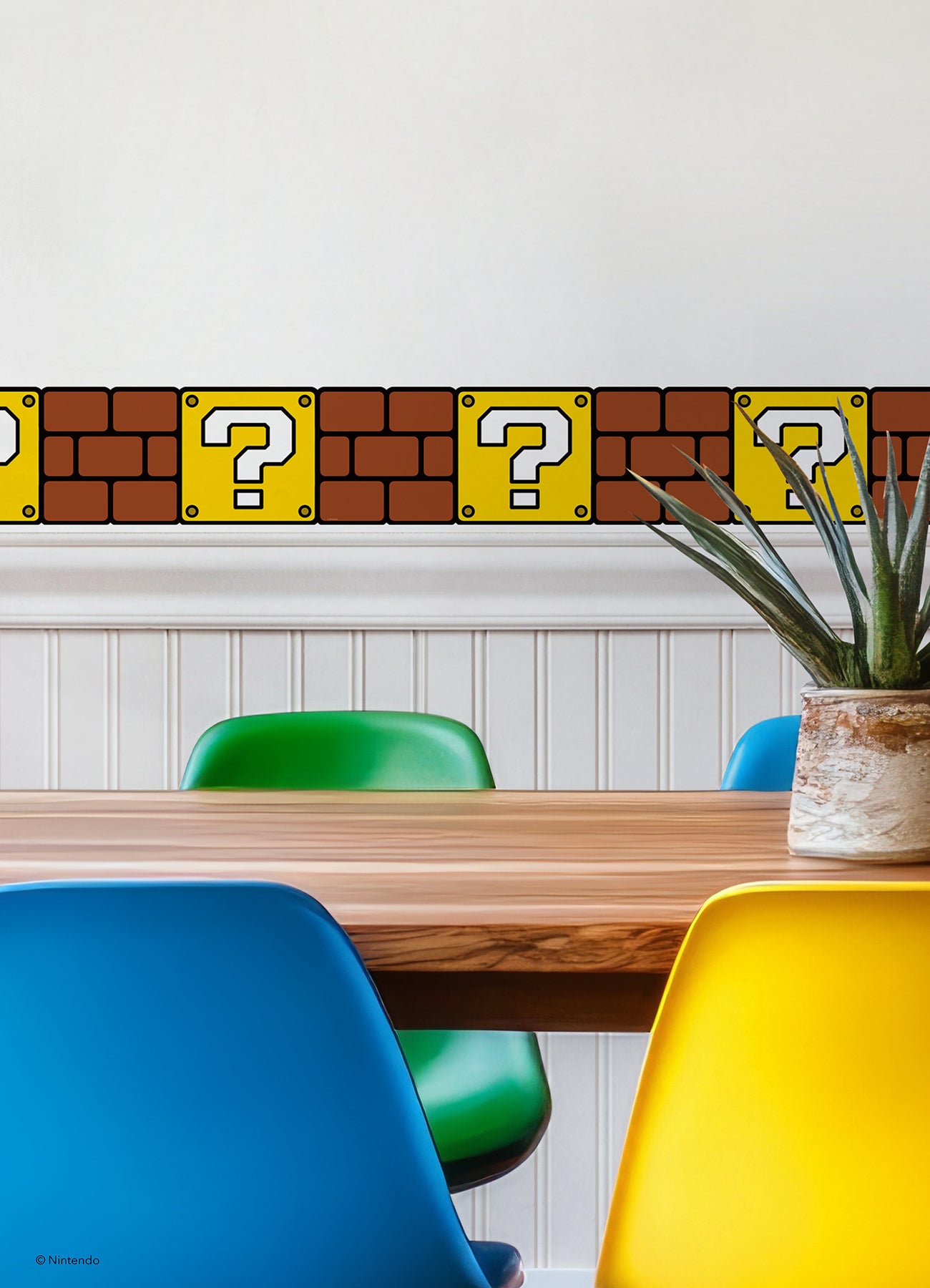 Nintendo Super Mario Question Block Borders in a room setting