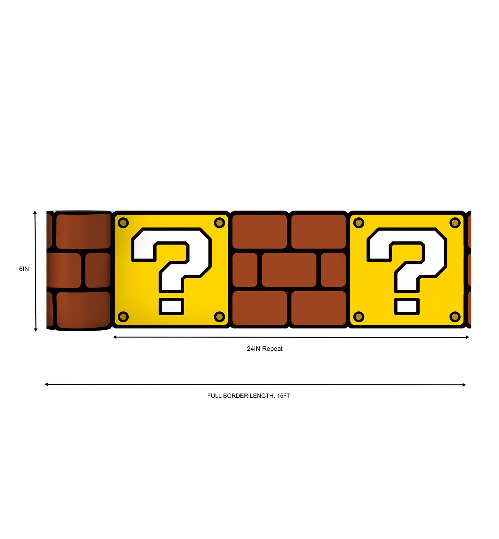 Nintendo Super Mario Question Block Borders - dimensions