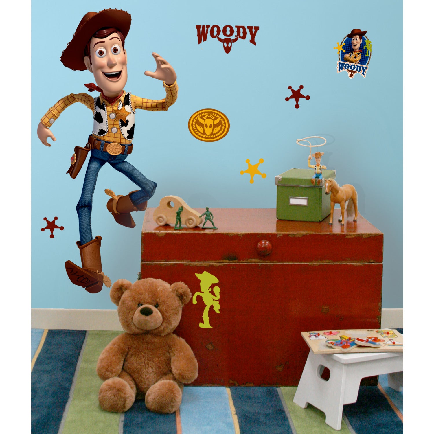 Toy Story Woody Giant Wall Decals in a room setting
