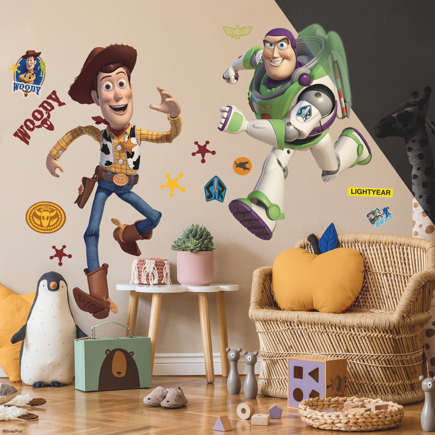 Toy Story Buzz Giant Wall Decals in a room setting