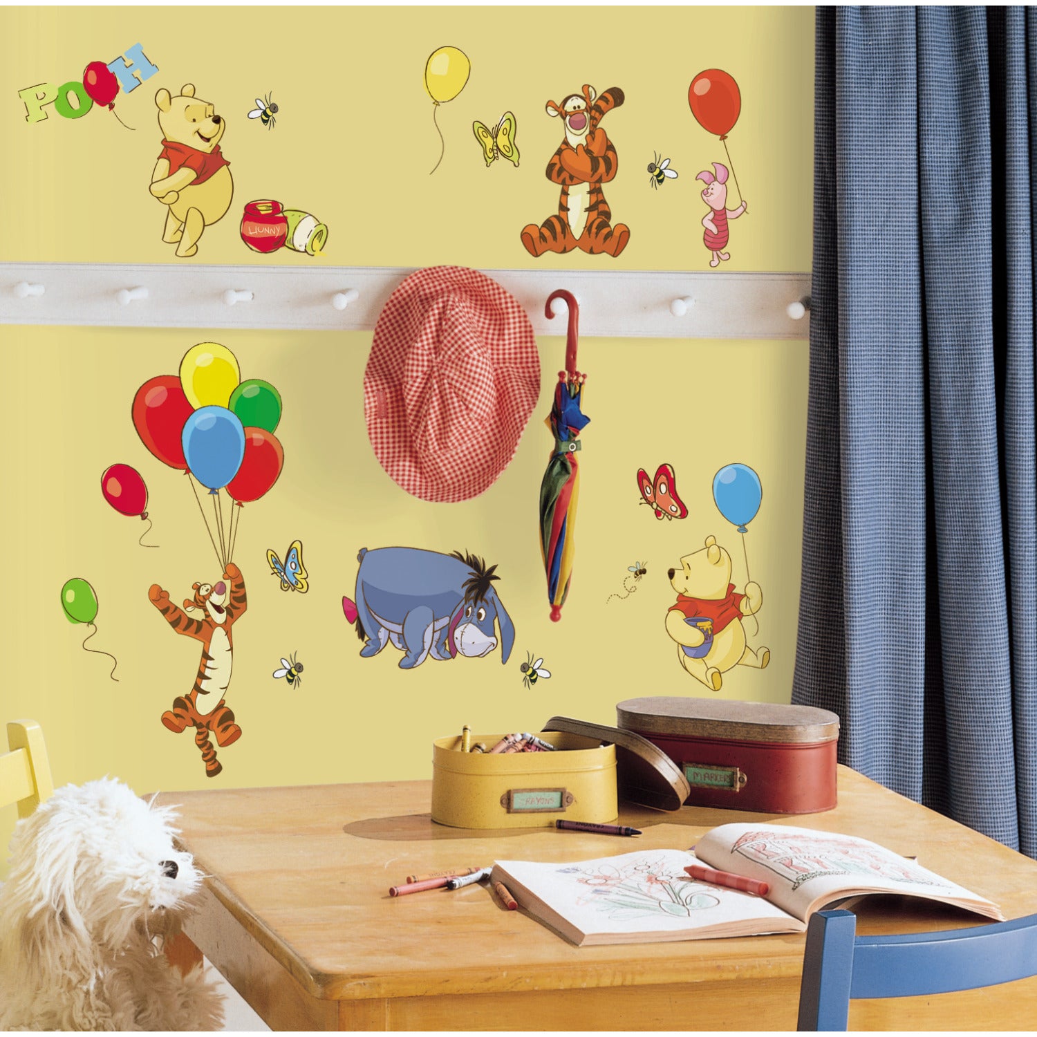 Winnie The Pooh Pooh & Friends Wall Decals in a room setting