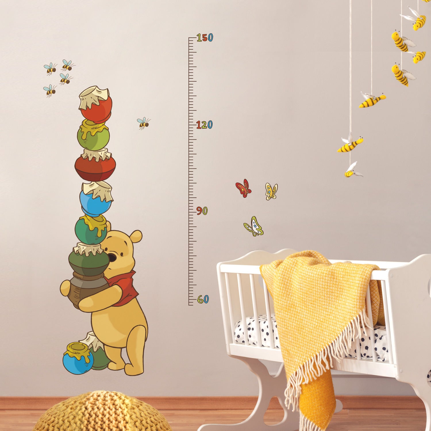 Winnie The Pooh Pooh Inches Wall Decals in a room setting