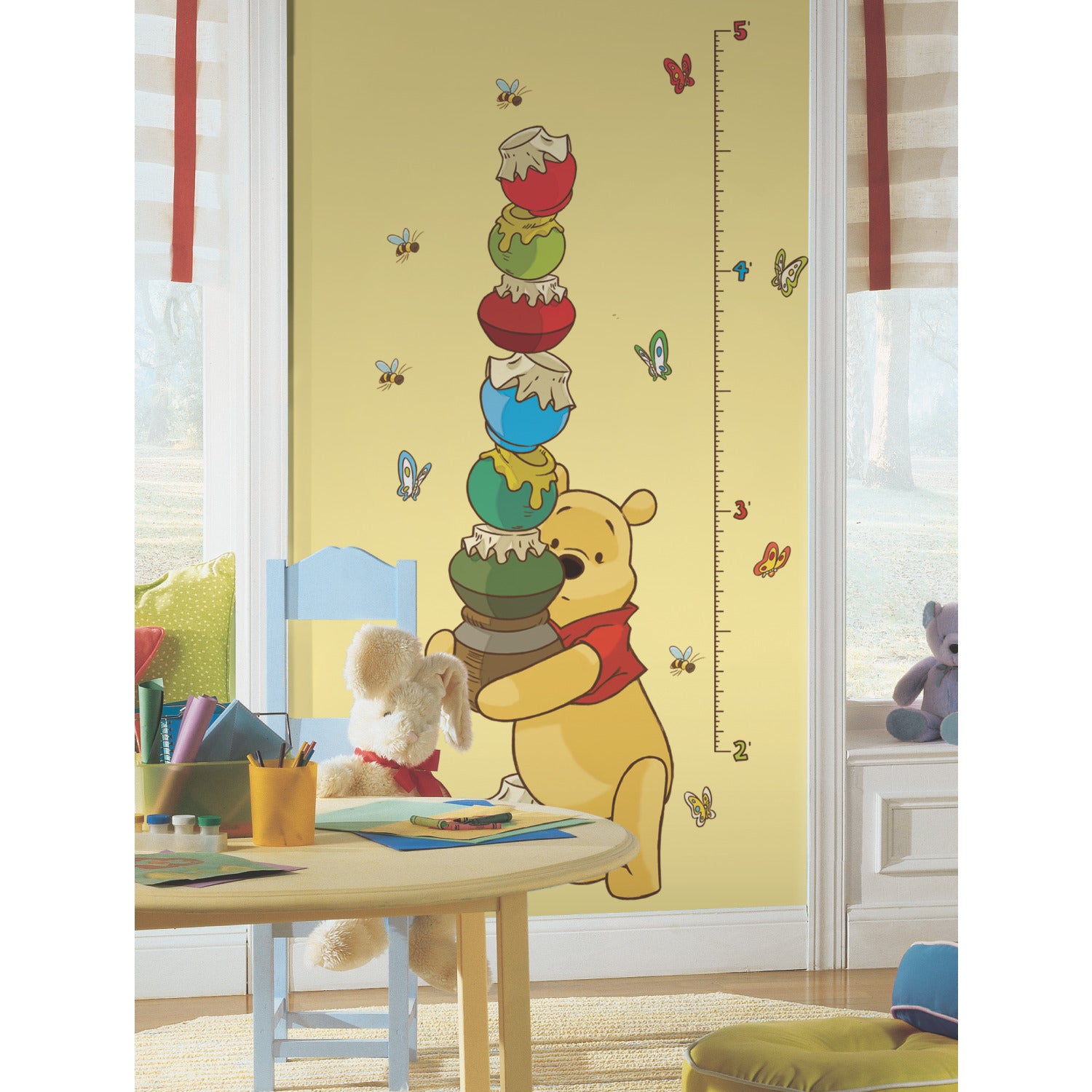 Winnie The Pooh Pooh Inches Wall Decals in a room setting