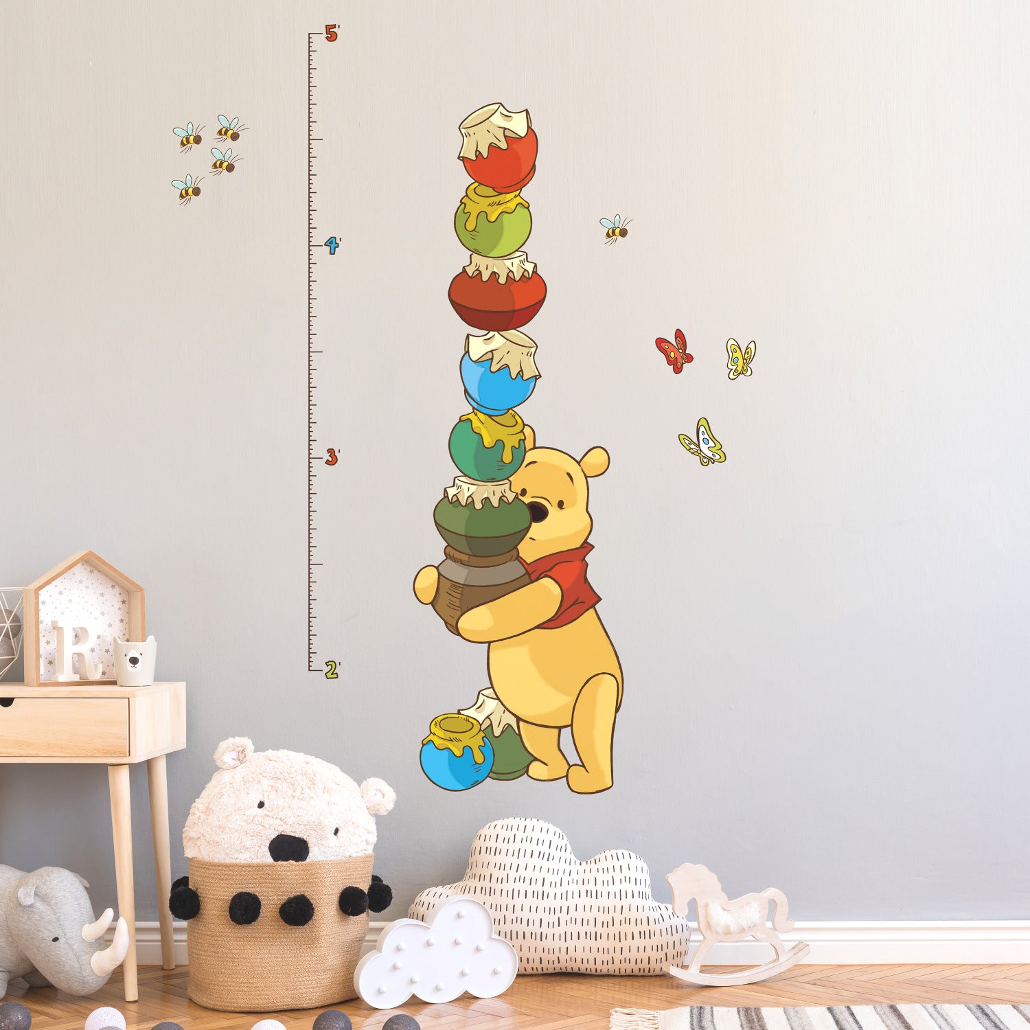 Winnie The Pooh Pooh Inches Wall Decals in a room setting