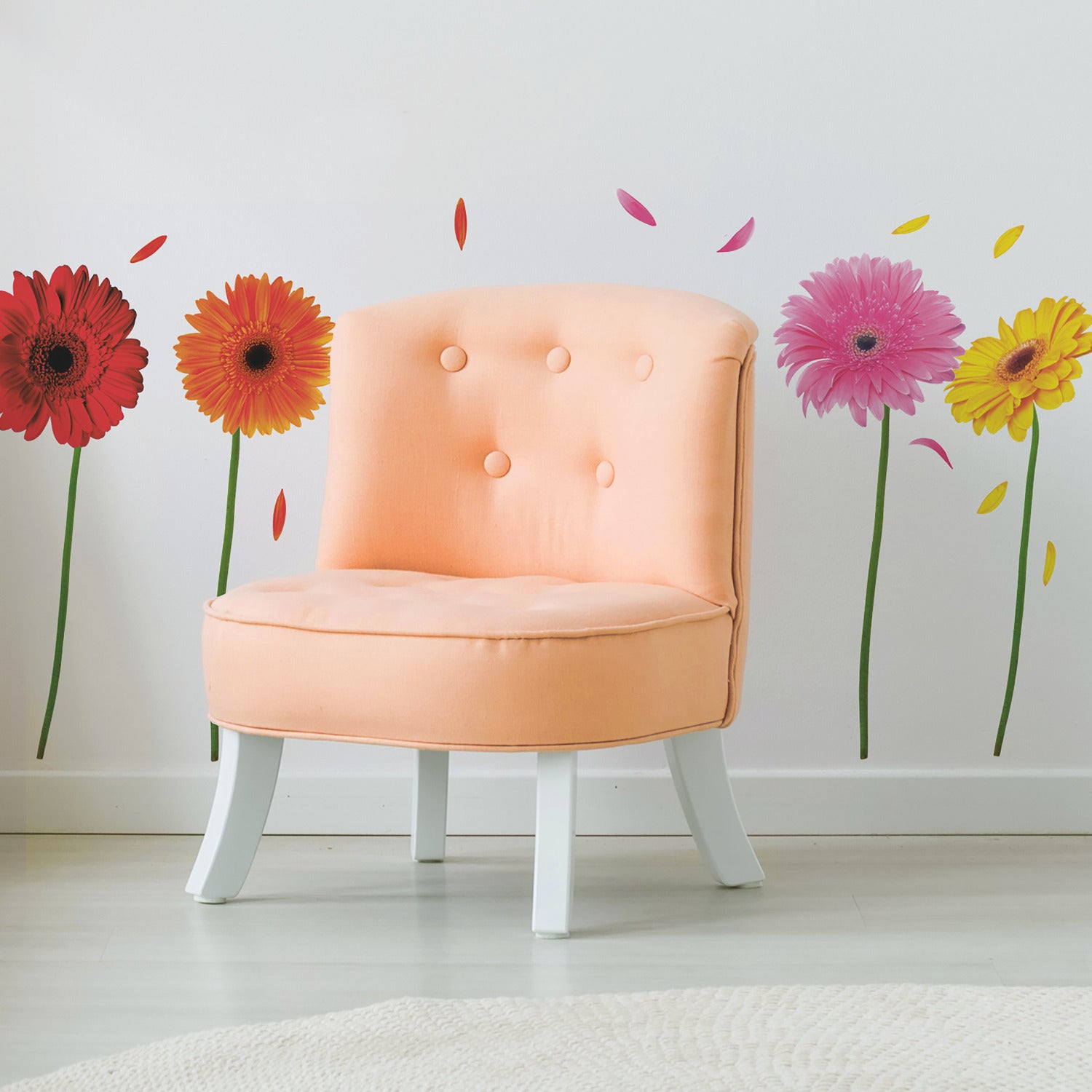 Small Gerber Daisies Wall Decals in a room setting