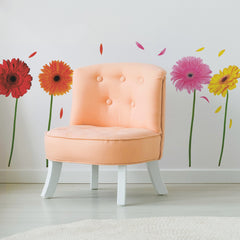 Small Gerber Daisies Wall Decals in a room setting