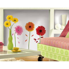 Small Gerber Daisies Wall Decals in a room setting