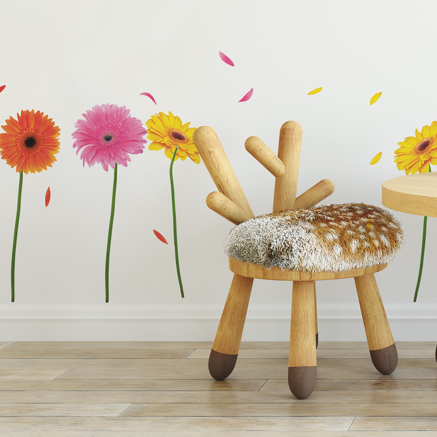 Small Gerber Daisies Wall Decals in a room setting