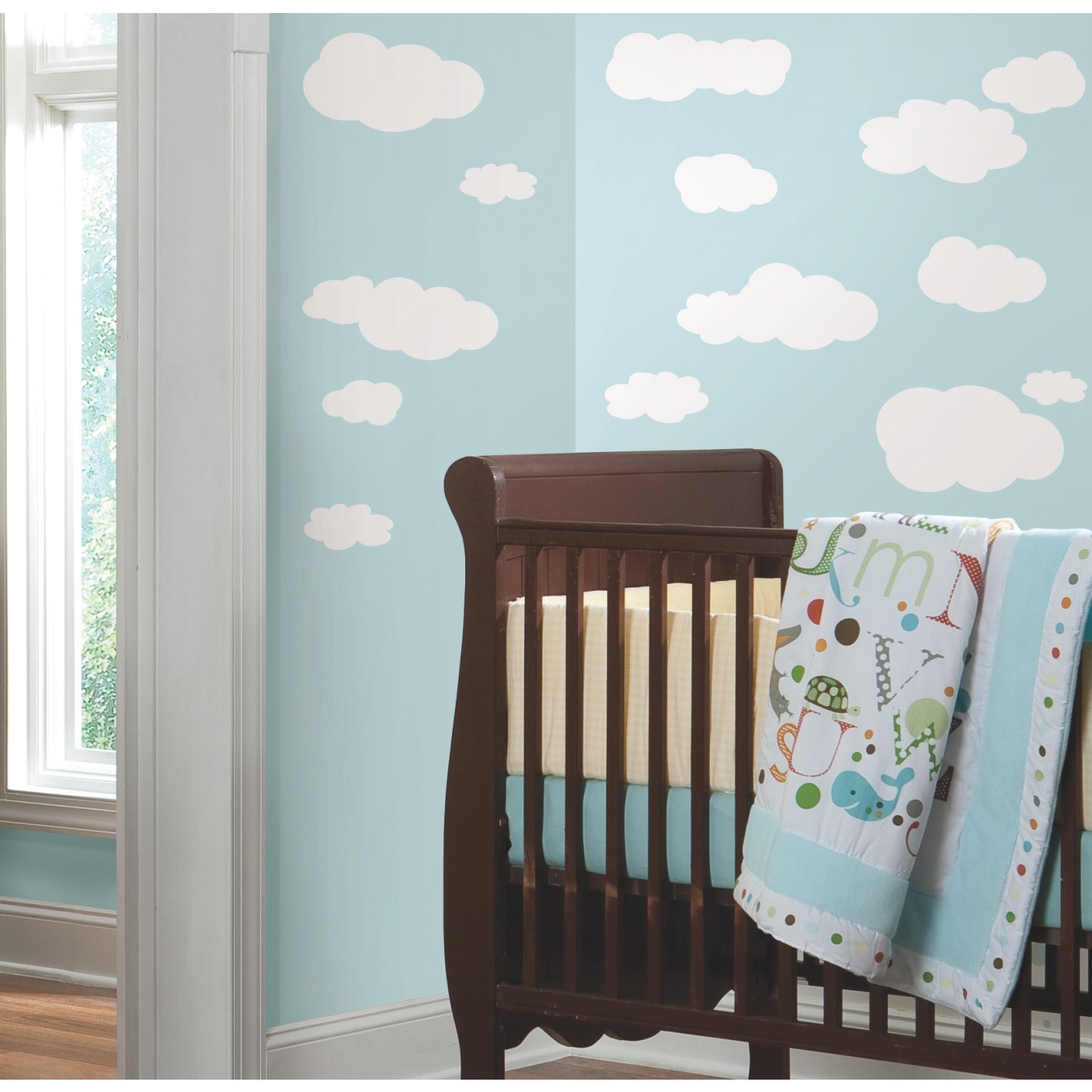 Clouds Wall Decals in a room setting