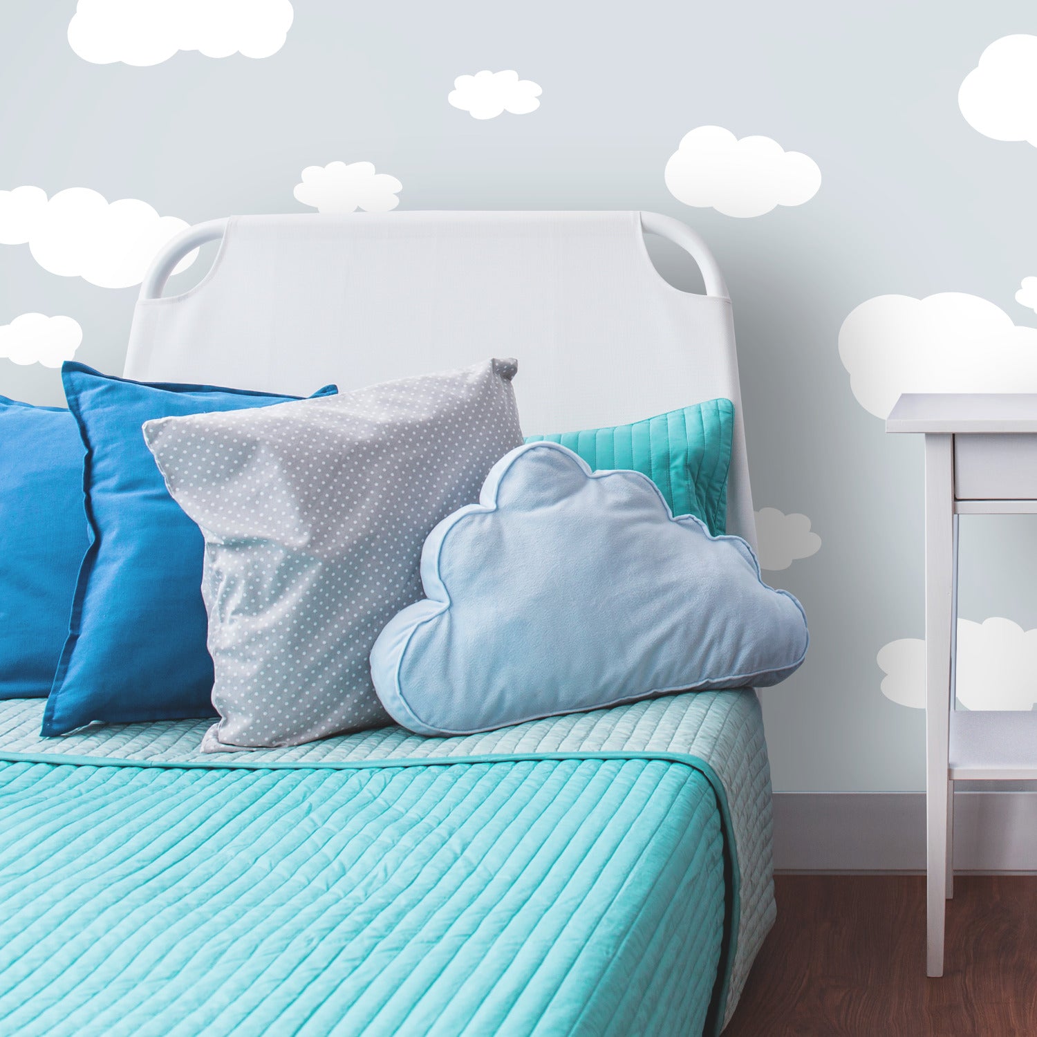 Clouds Wall Decals in a room setting