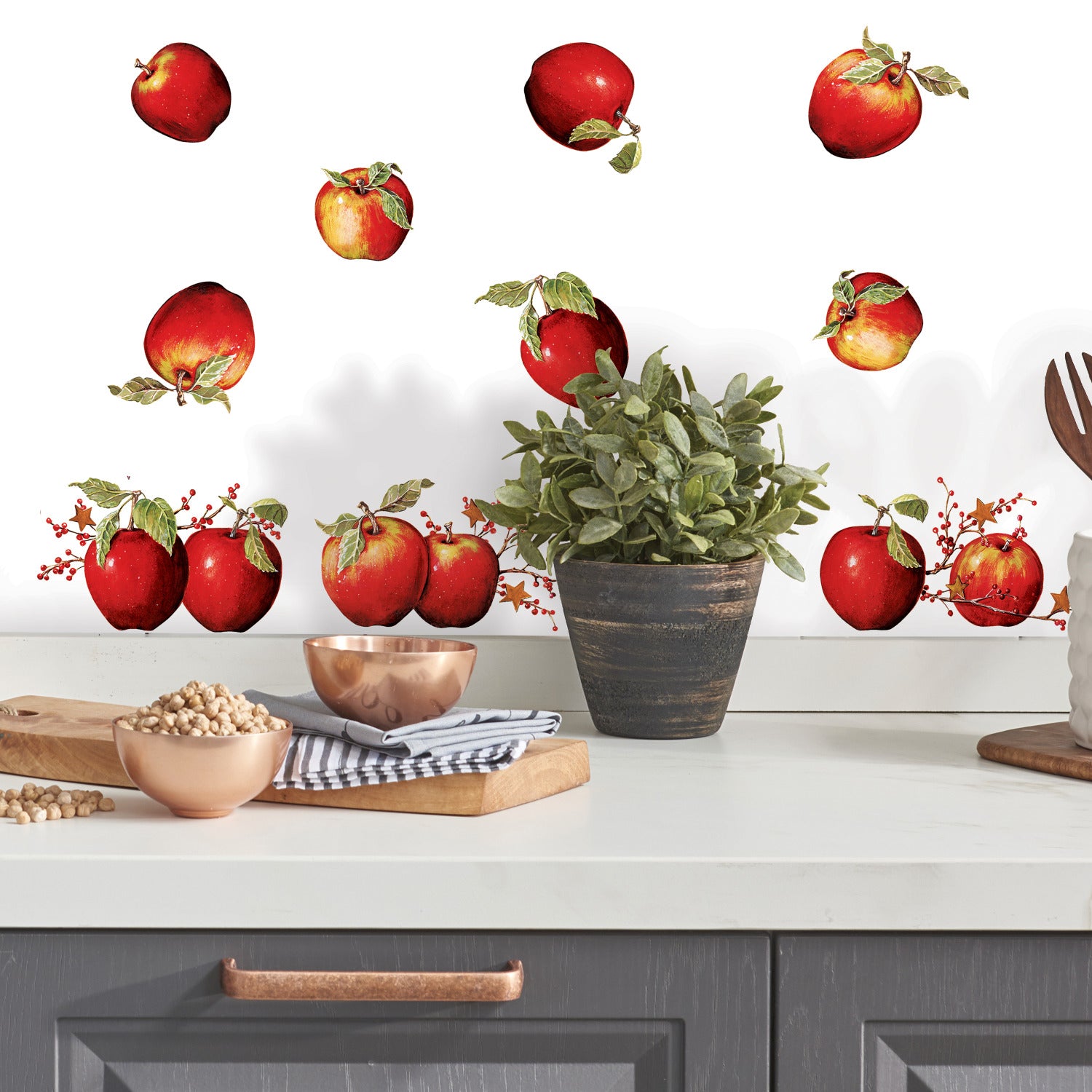 Country Apples Wall Decals in a room setting