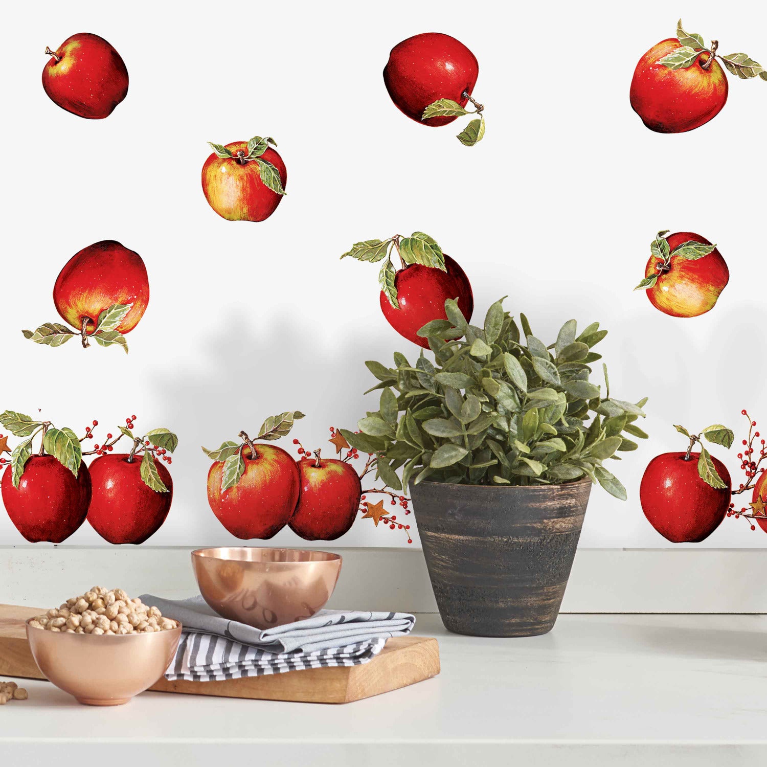 Country Apples Wall Decals in a room setting
