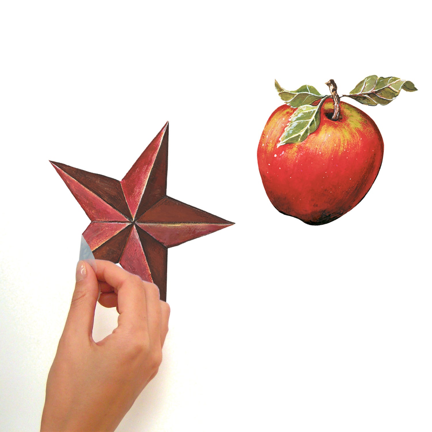 Country Apples Wall Decals - how to peel
