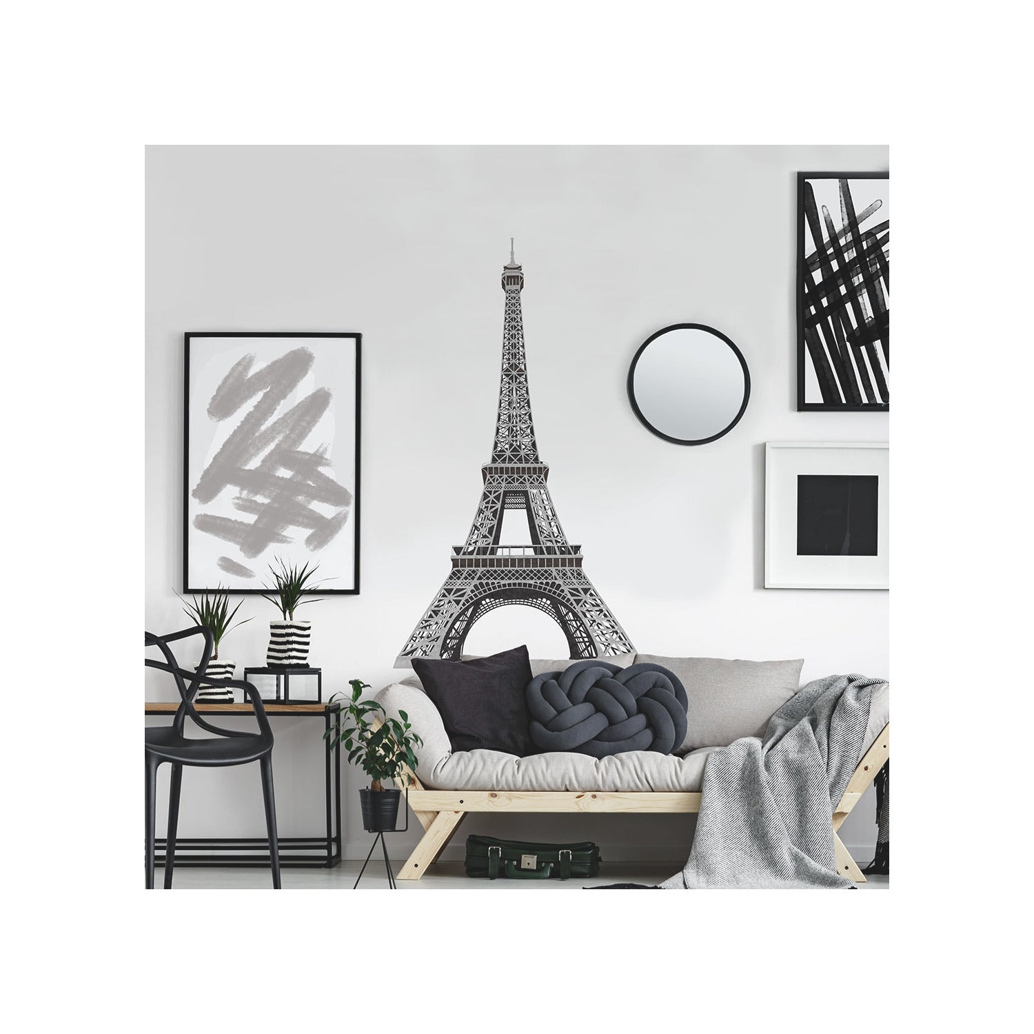 Eiffel Tower Wall Decals in a room setting