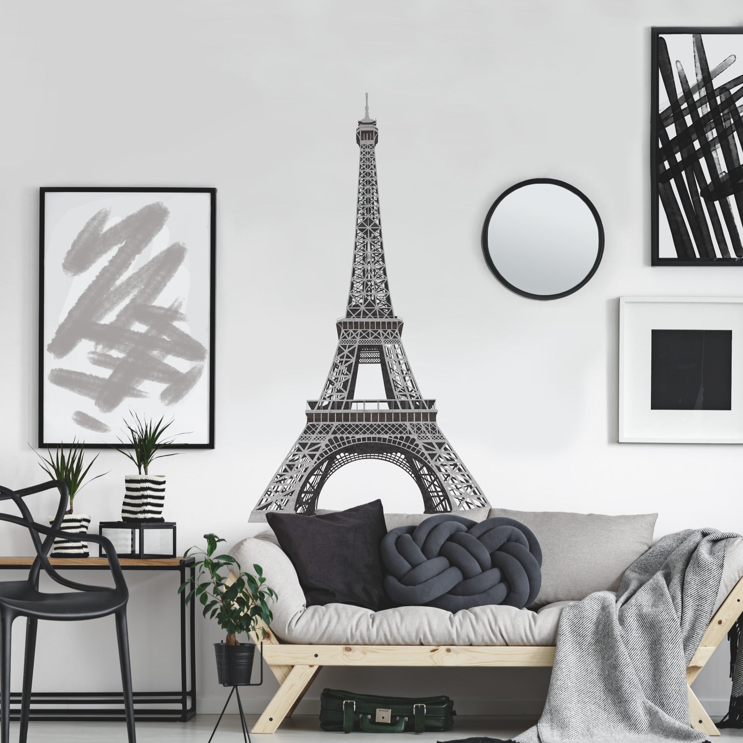 Eiffel Tower Wall Decals in a room setting