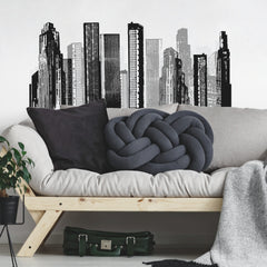 Cityscape Wall Decals in a room setting