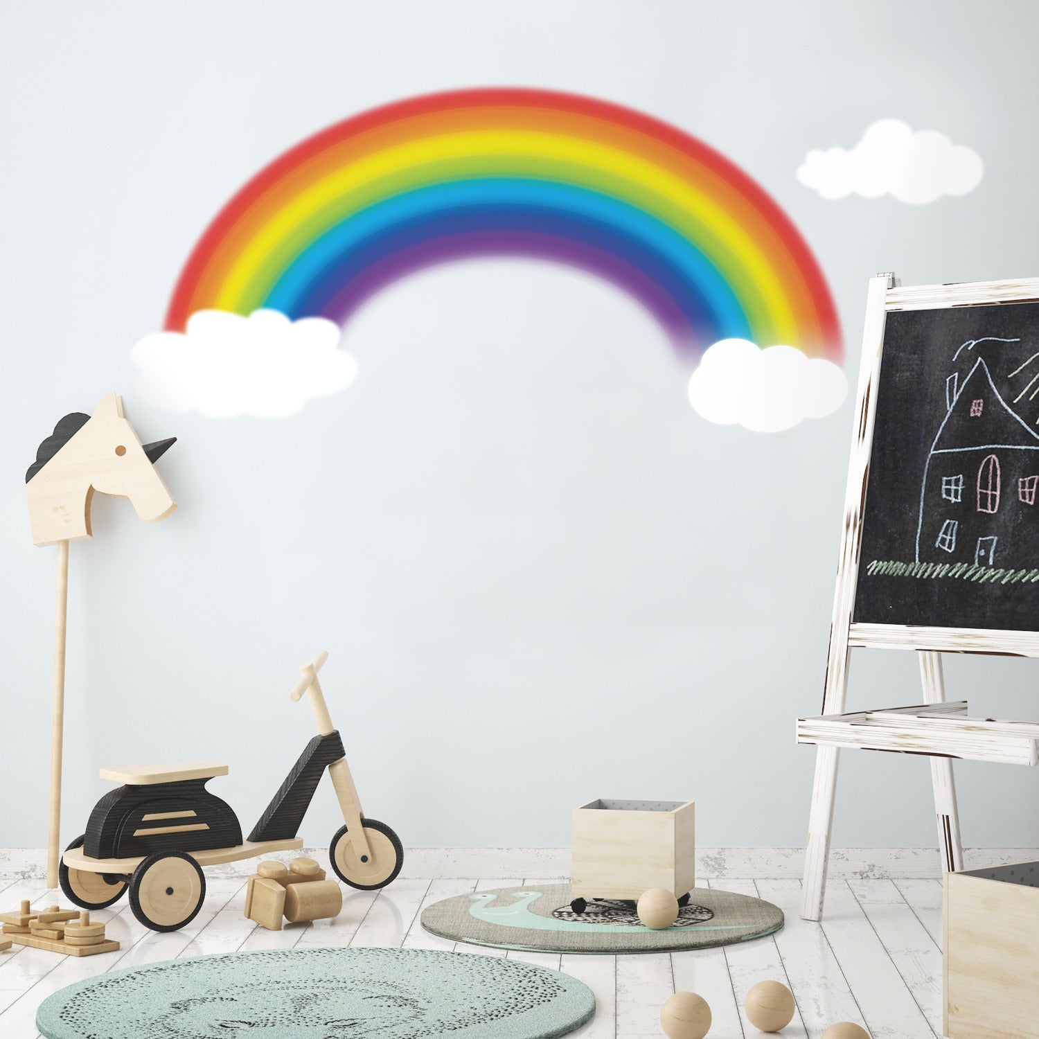Over The Rainbow Wall Decals in a room setting