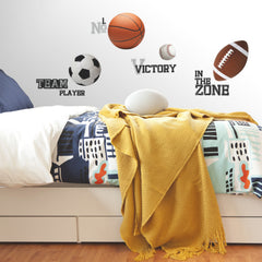 All Star Sports Saying Wall Decals in a room setting