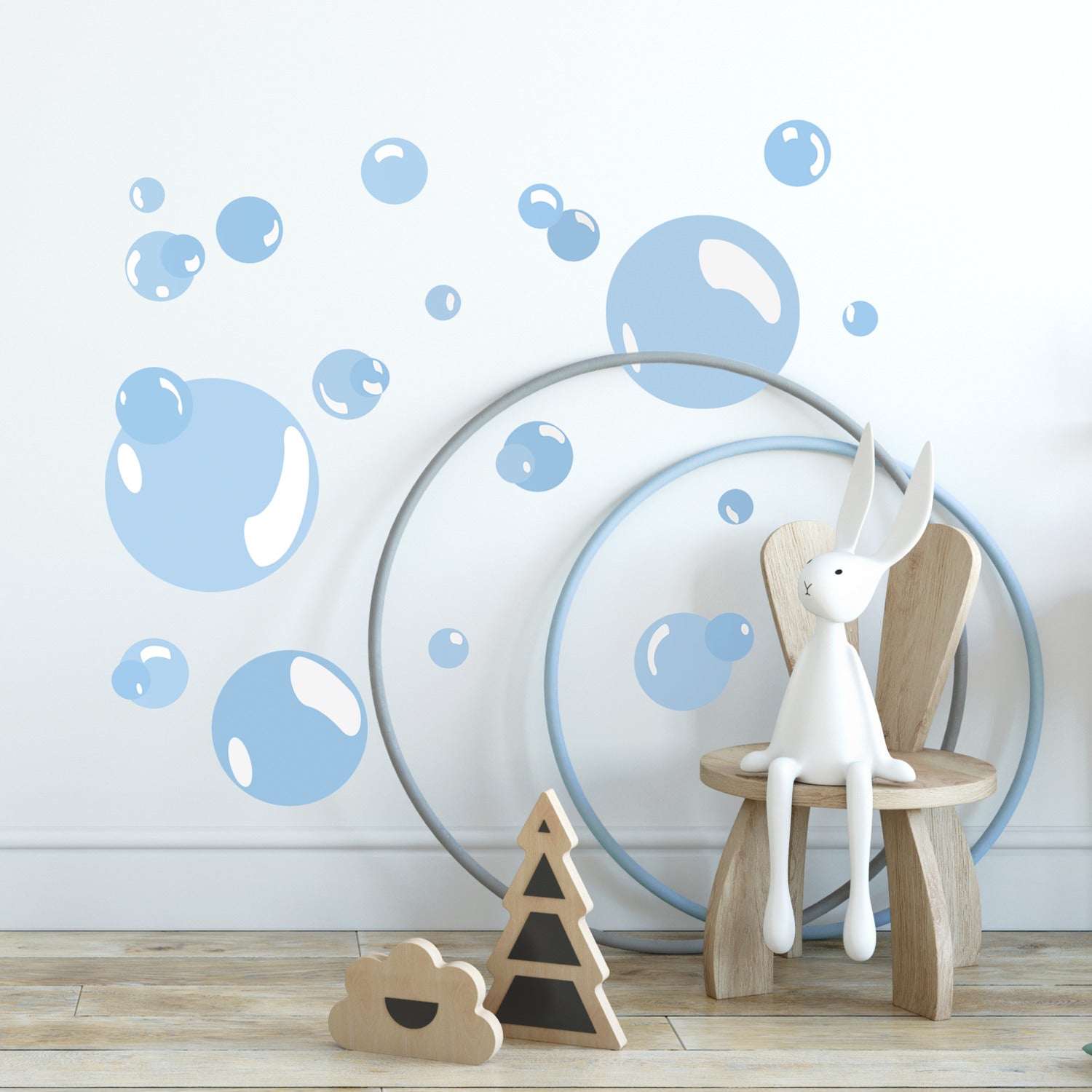 Bubbles Wall Decals in a room setting