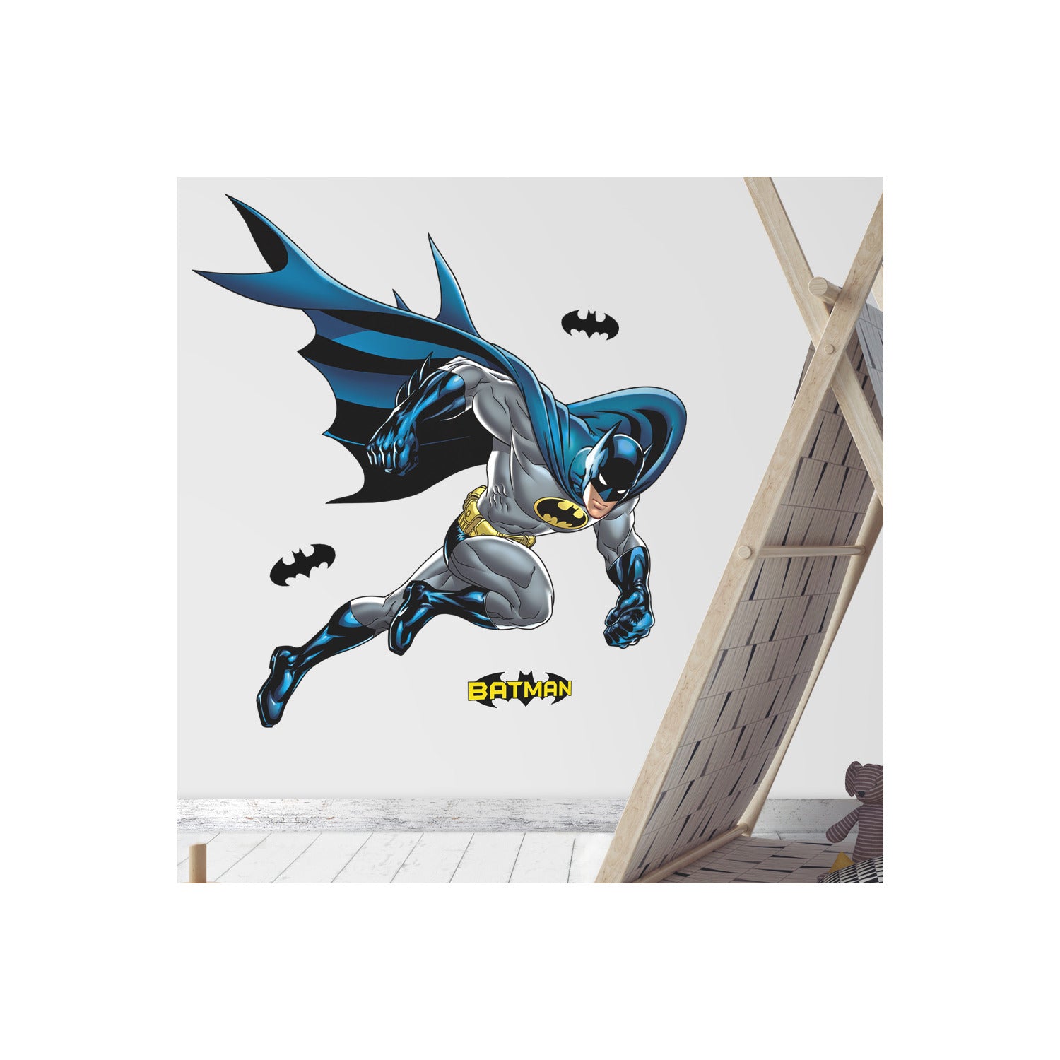 Batman Bold Justice Peel & Stick Giant Wall Decal in a room setting