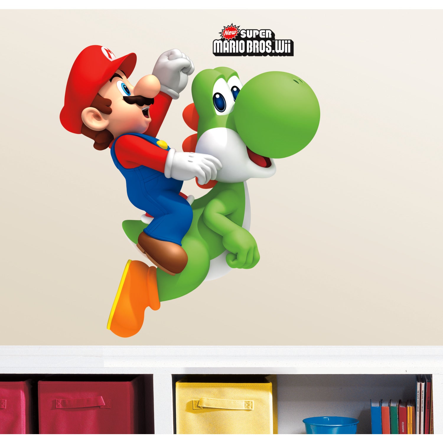 Nintendo Yoshi/Mario Giant Wall Decals in a room setting
