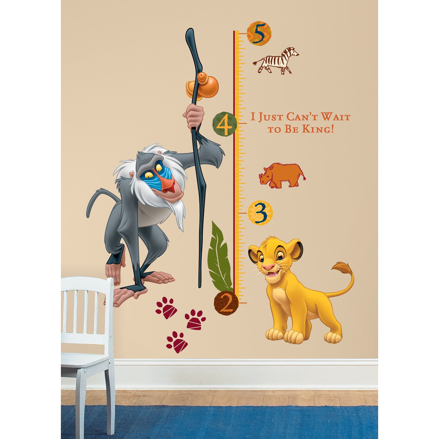 The Lion King Rafiki Inches Wall Decals in a room setting