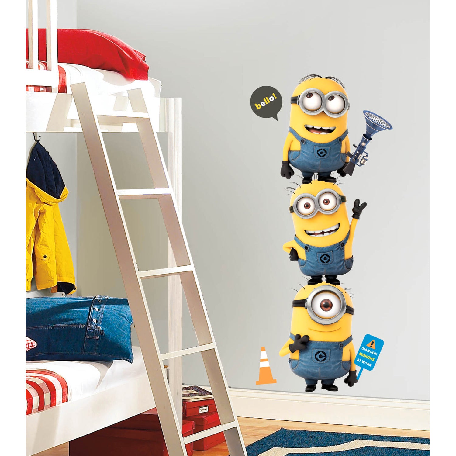 Despicable Me 2 Minions Giant Giant Wall Decals in a room setting