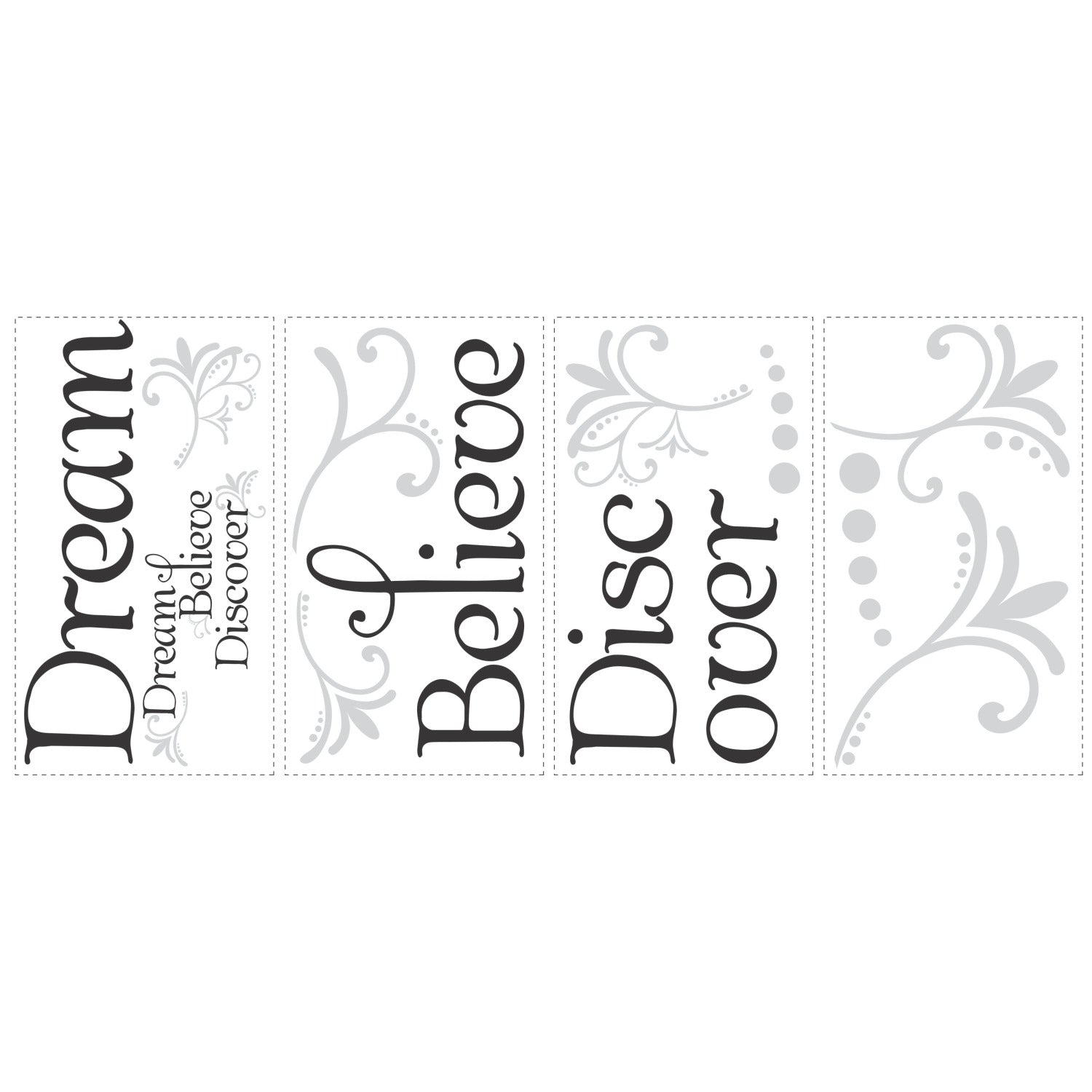Dream Believe Discover Wall Decals - panels
