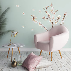 Dogwood Branch Wall Decals in a room setting