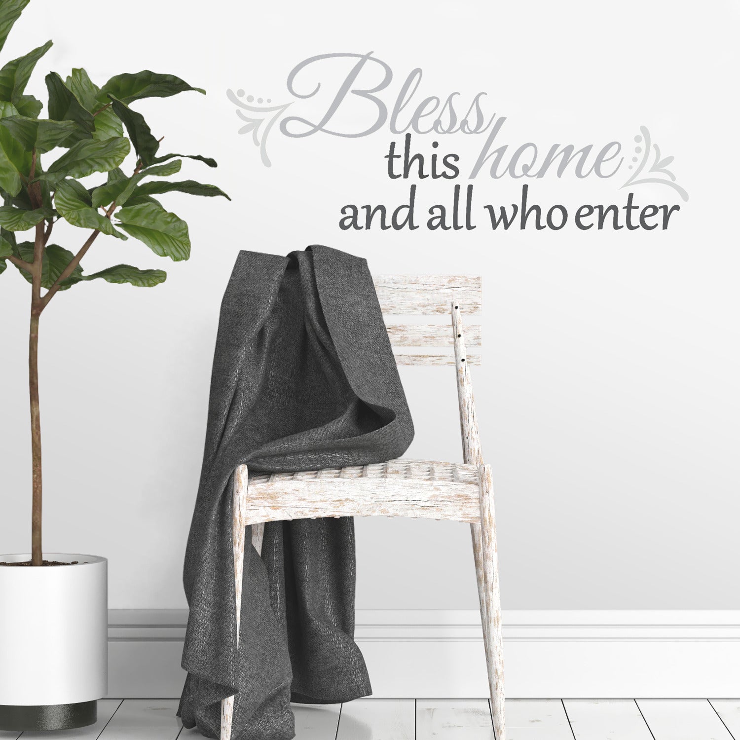 Bless This Home Wall Decals in a room setting