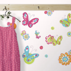 Brushwork Butterfly Wall Decals in a room setting