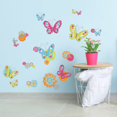 Brushwork Butterfly Wall Decals in a room setting