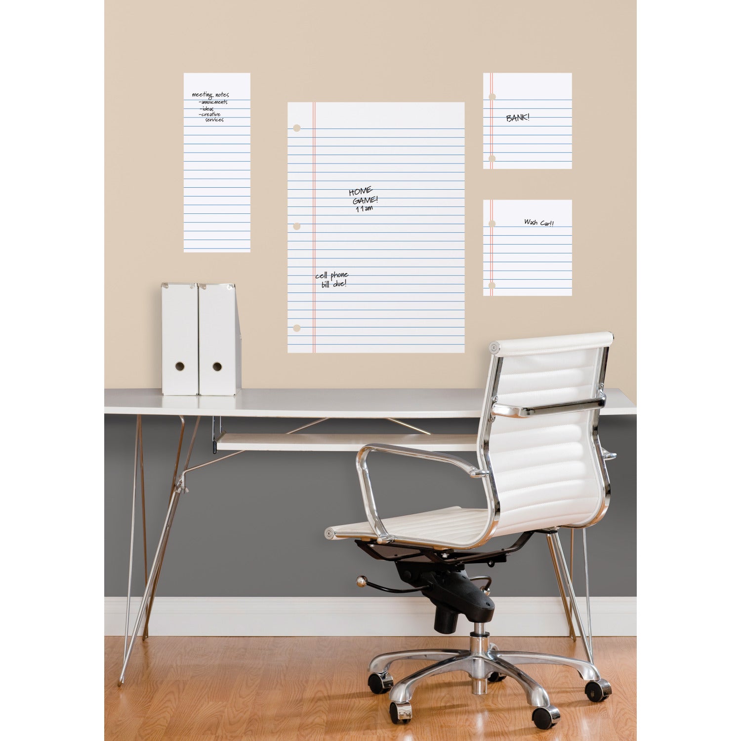Notebook Paper Giant Wall Decals in a room setting