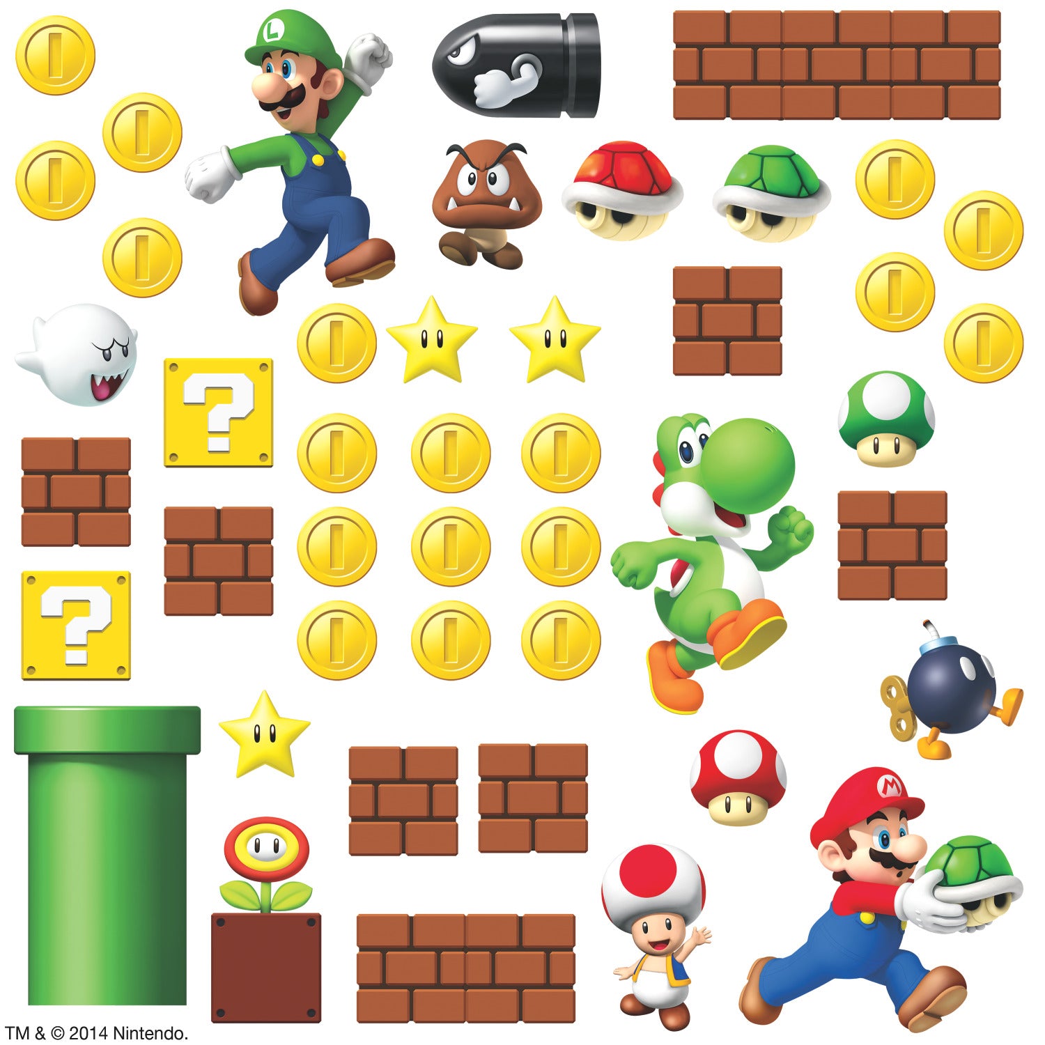 Nintendo Super Mario Build A Scene Wall Decals by WallPops