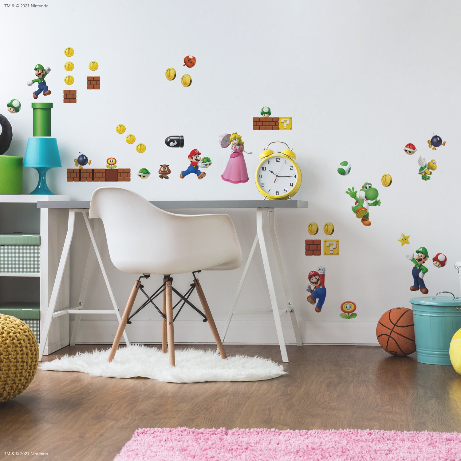 Nintendo Super Mario Build A Scene Wall Decals in a room setting