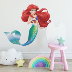 The Little Mermaid Giant Wall Decals in a room setting