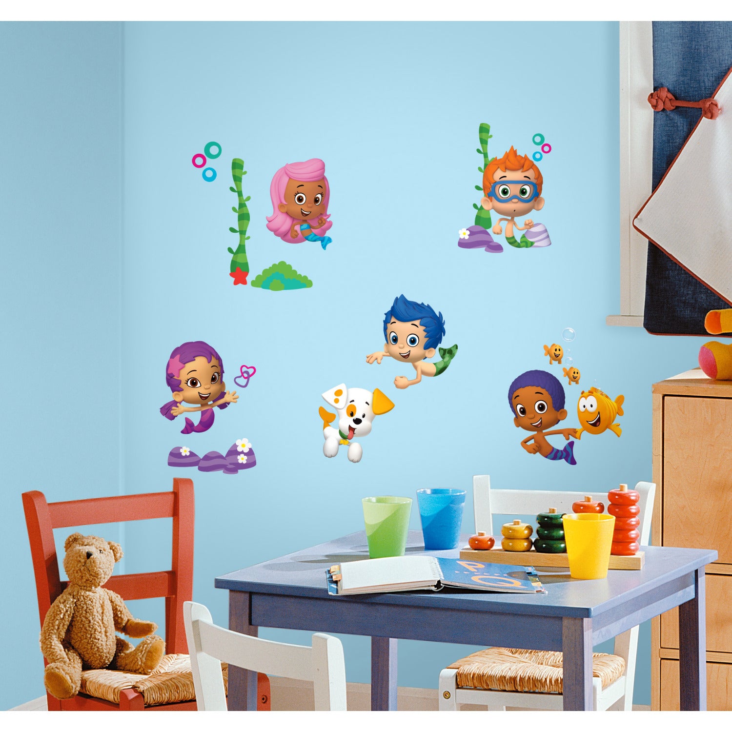 Bubble Guppies Wall Decals in a room setting