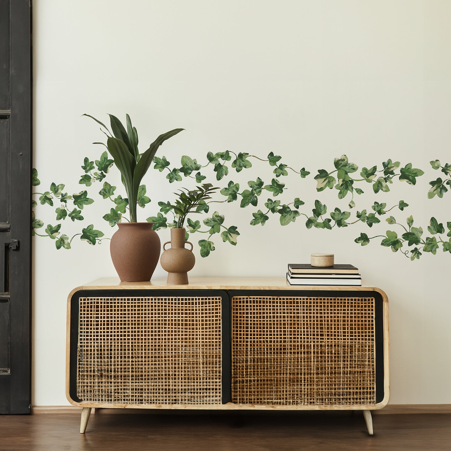 Painterly Ivy Wall Decals in a room setting