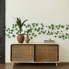 Painterly Ivy Wall Decals in a room setting