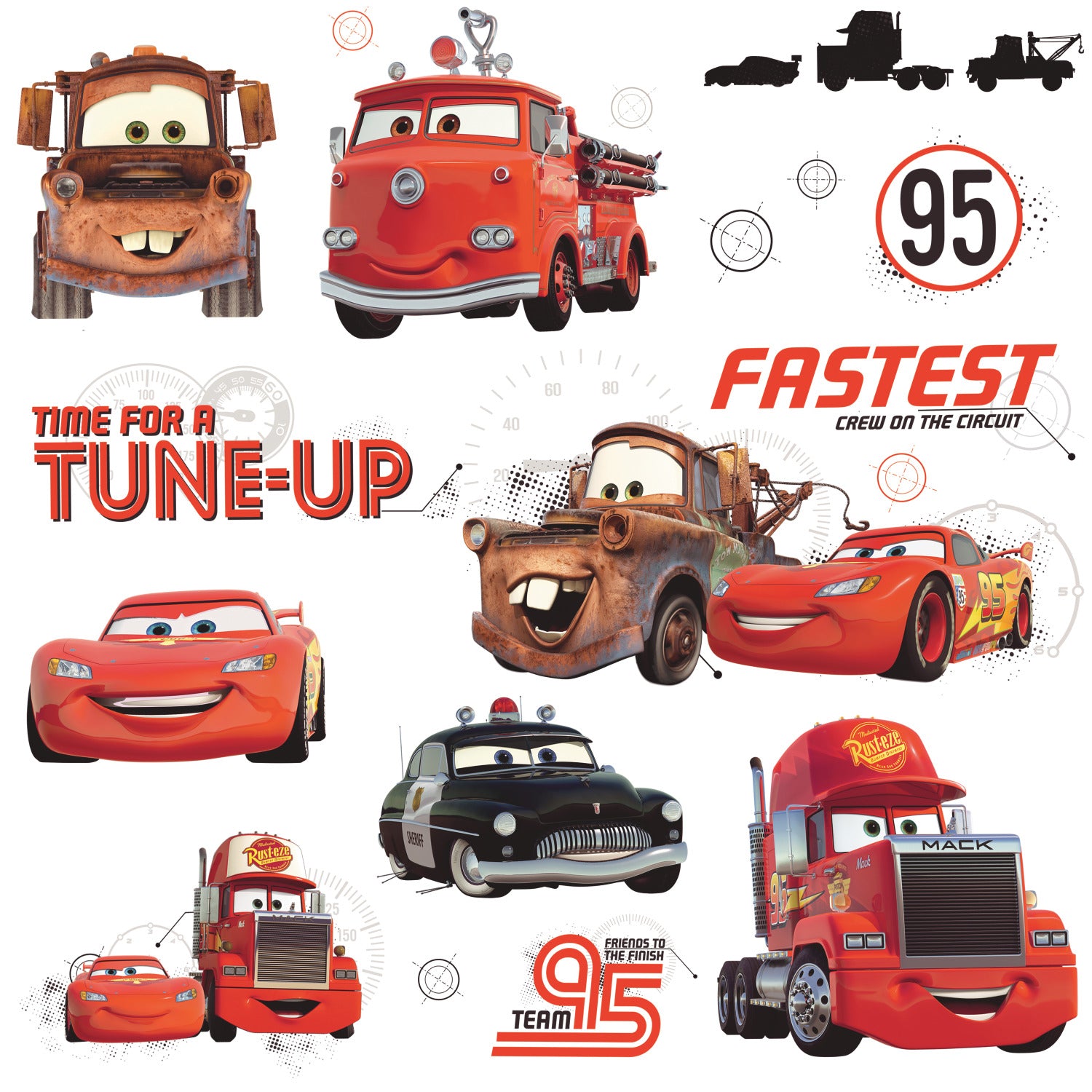 Cars Friends To The Finish Wall Decals by WallPops