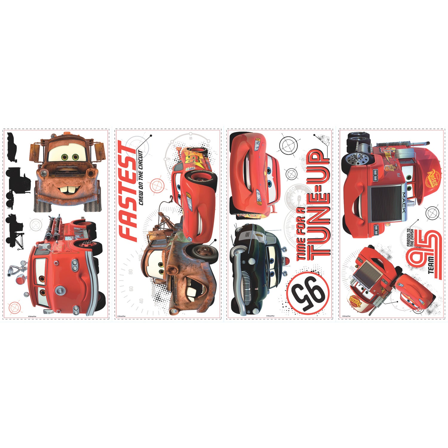 Cars Friends To The Finish Wall Decals - panels