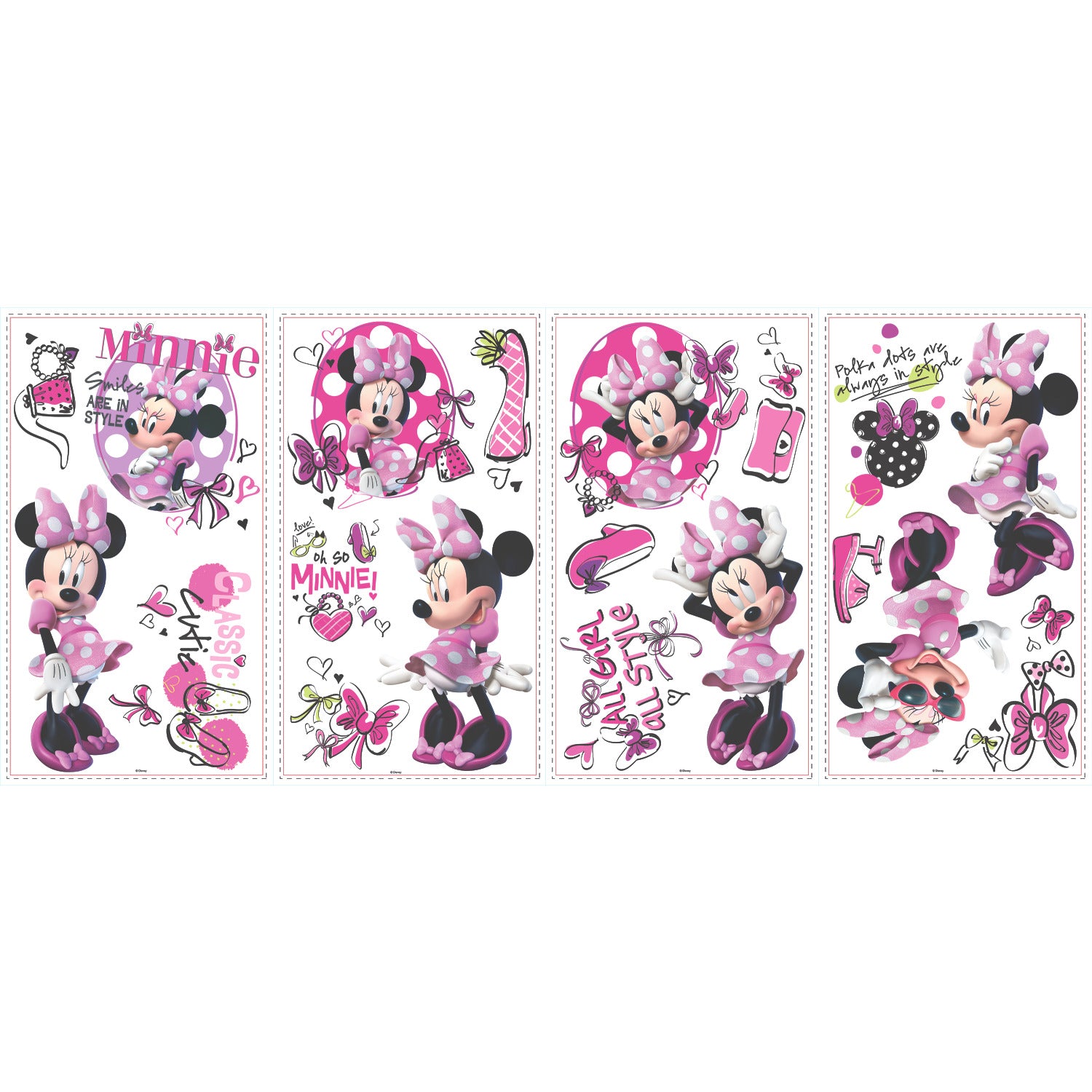 Minnie Fashionista Wall Decals - panels