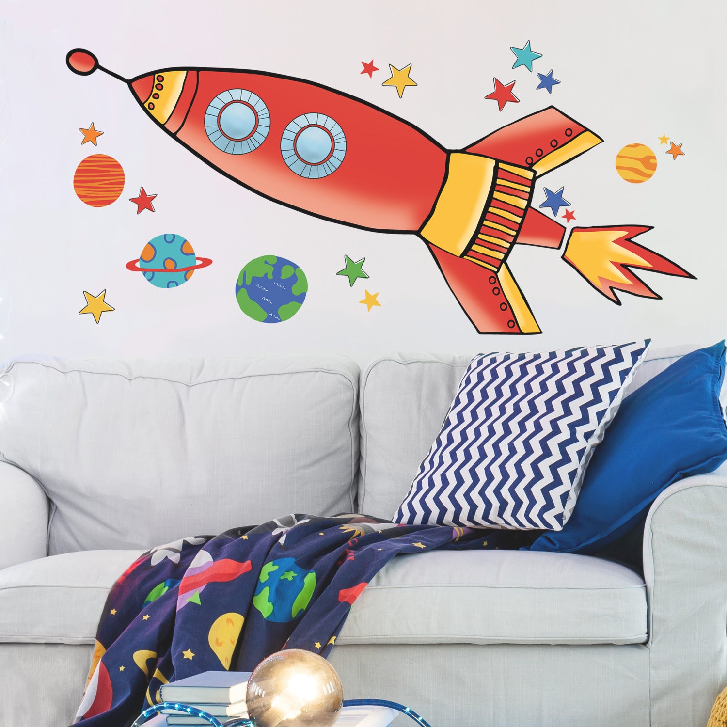 Rocket Giant Wall Decals in a room setting
