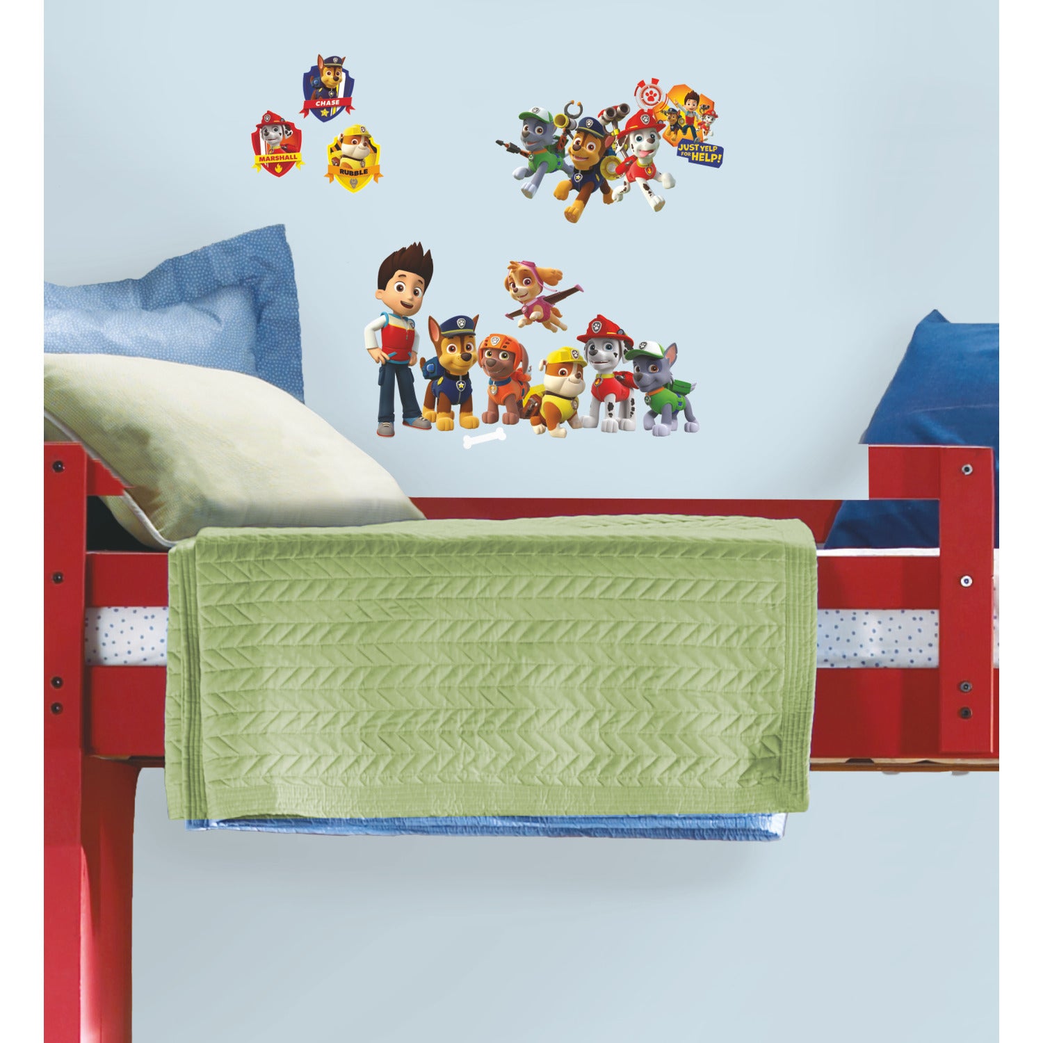 Paw Patrol Wall Decals in a room setting