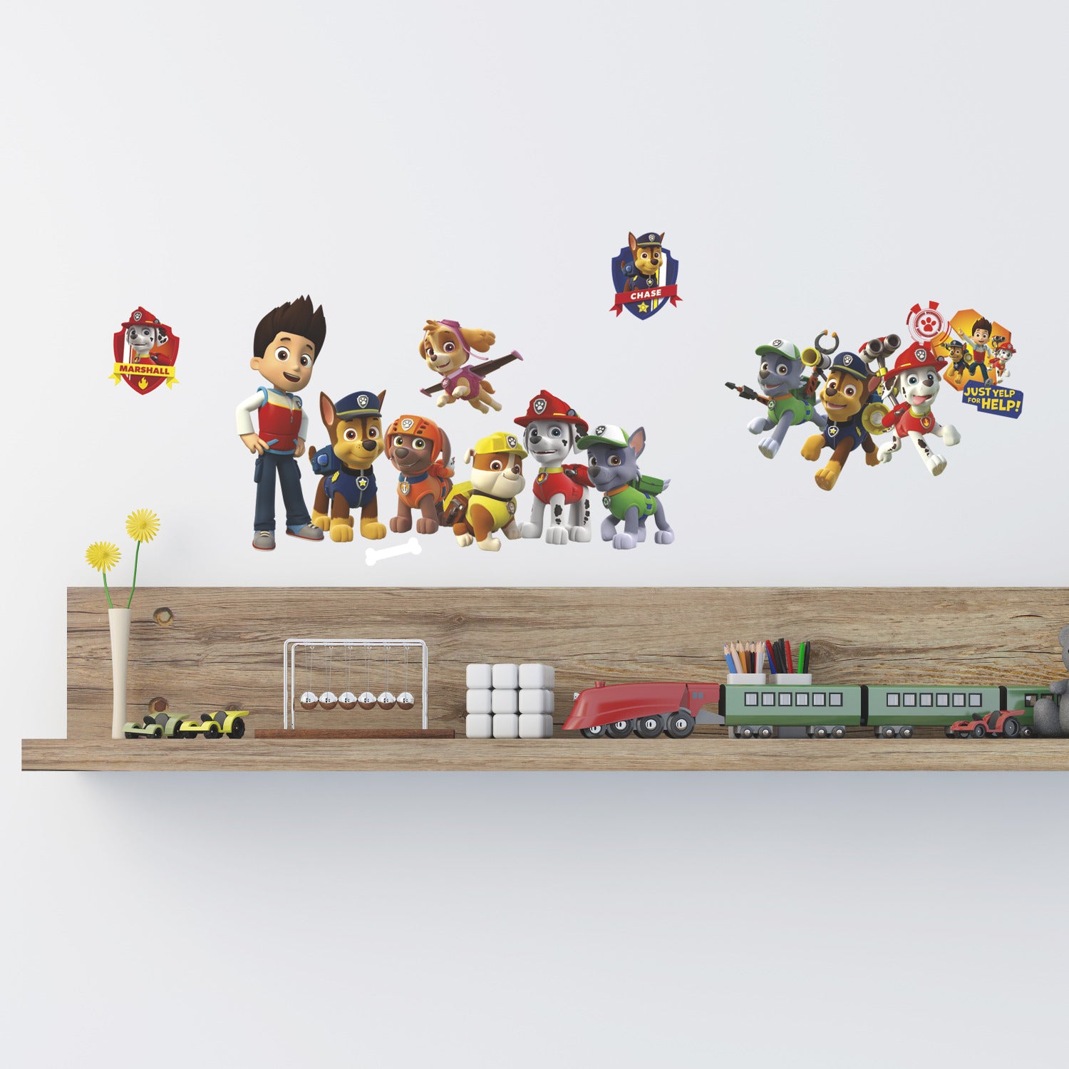 Paw Patrol Wall Decals in a room setting