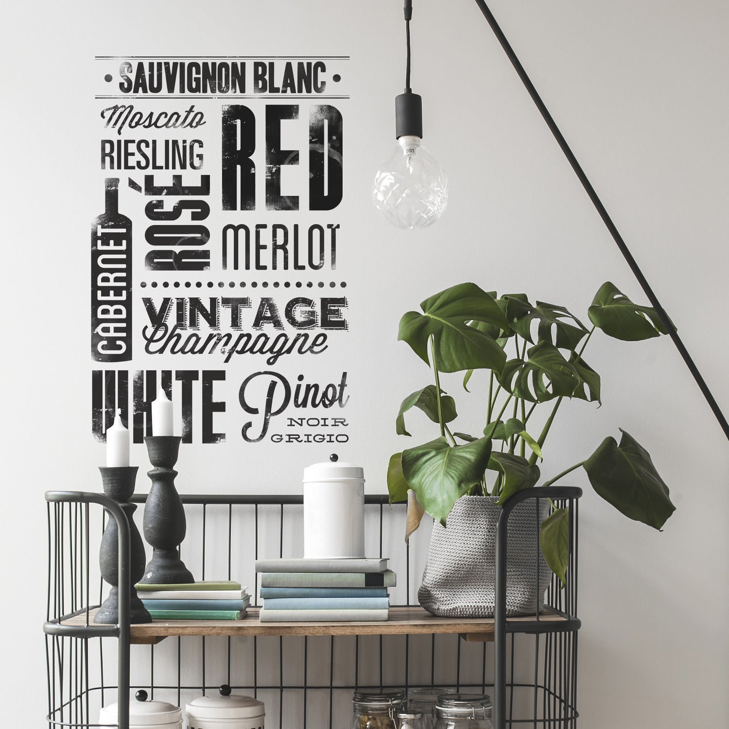 Wine Lovers Wall Decals in a room setting