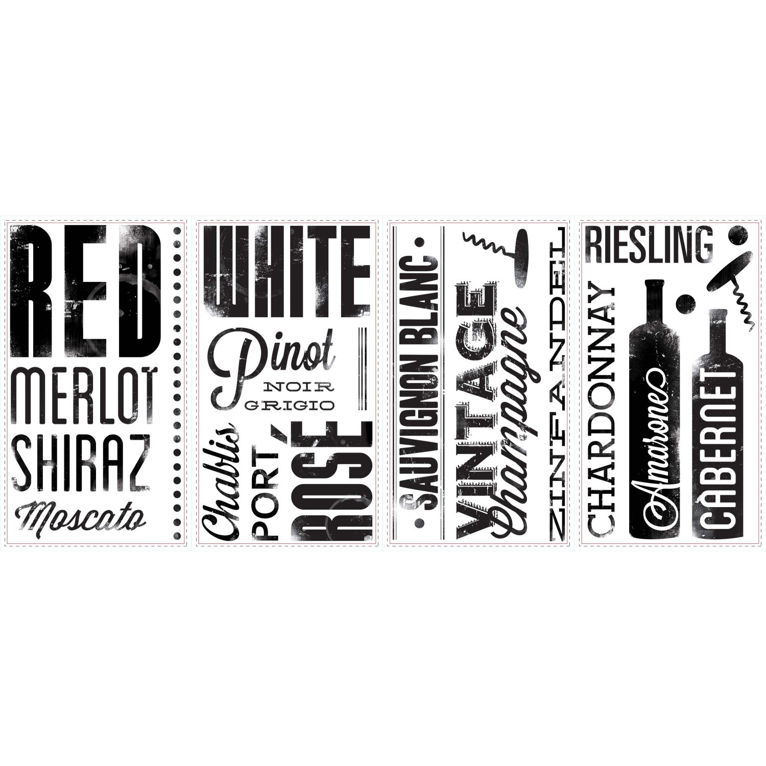 Wine Lovers Wall Decals - panels